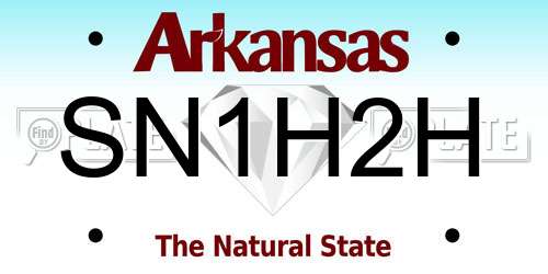 SN1H2H Arkansas License Plate