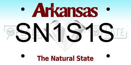 SN1S1S Arkansas License Plate