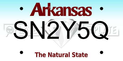 SN2Y5Q Arkansas License Plate