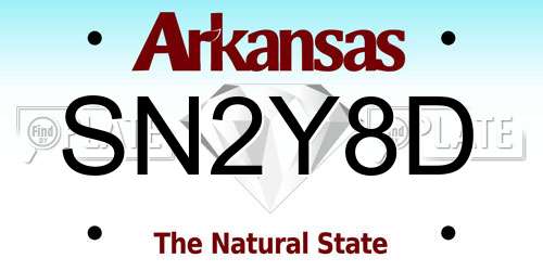 SN2Y8D Arkansas License Plate