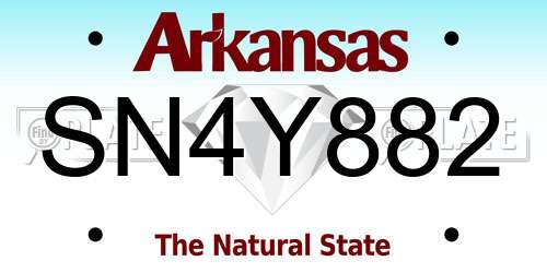 SN4Y882 Arkansas License Plate