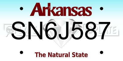 SN6J587 Arkansas License Plate