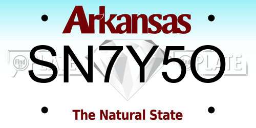 SN7Y5O Arkansas License Plate