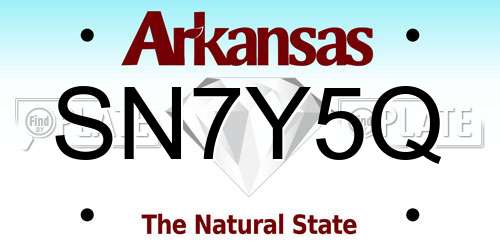SN7Y5Q Arkansas License Plate