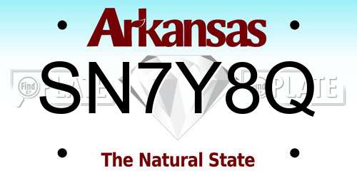 SN7Y8Q Arkansas License Plate