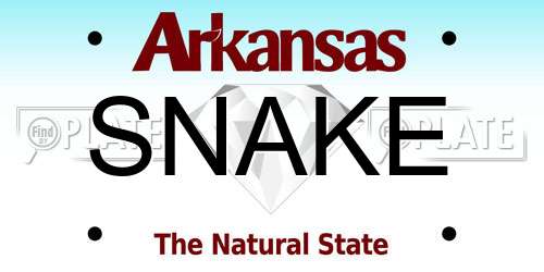 SNAKE Arkansas License Plate