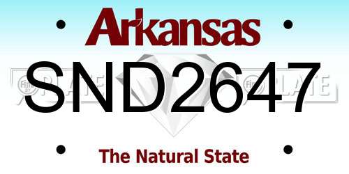 SND2647 Arkansas License Plate