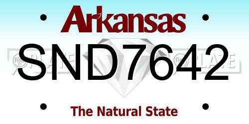 SND7642 Arkansas License Plate