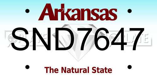 SND7647 Arkansas License Plate