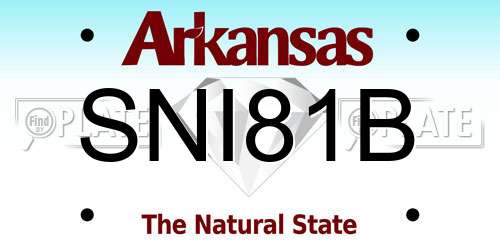 SNI81B Arkansas License Plate