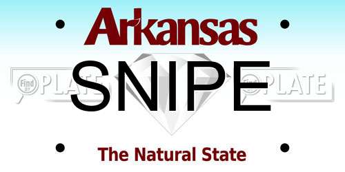 SNIPE Arkansas License Plate