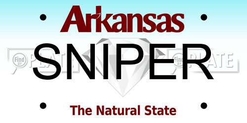 SNIPER Arkansas License Plate