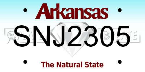 SNJ2305 Arkansas License Plate