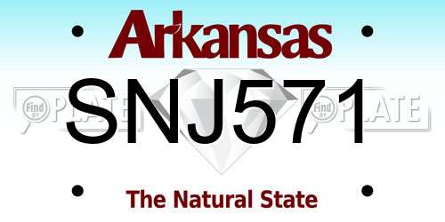 SNJ571 Arkansas License Plate