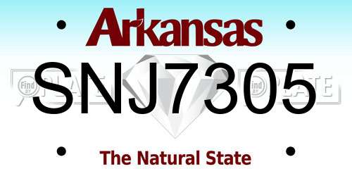 SNJ7305 Arkansas License Plate