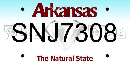 SNJ7308 Arkansas License Plate