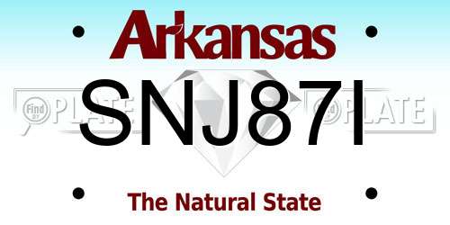 SNJ87I Arkansas License Plate
