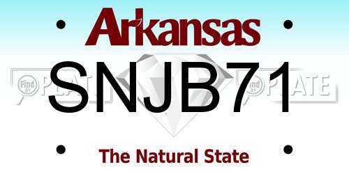 SNJB71 Arkansas License Plate