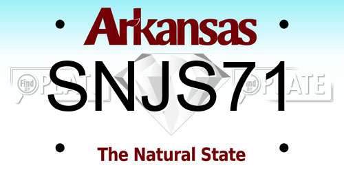SNJS71 Arkansas License Plate