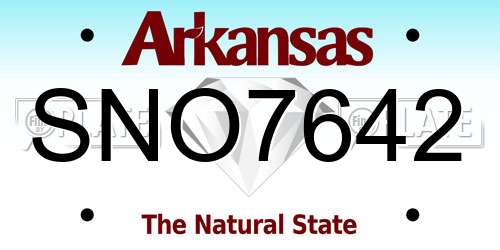SNO7642 Arkansas License Plate