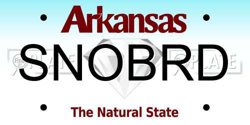 SNOBRD Arkansas License Plate