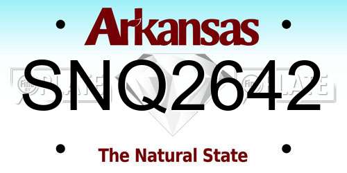 SNQ2642 Arkansas License Plate