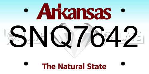 SNQ7642 Arkansas License Plate