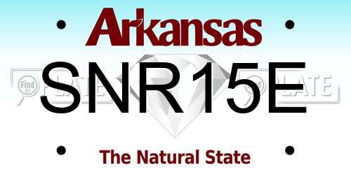 SNR15E Arkansas License Plate