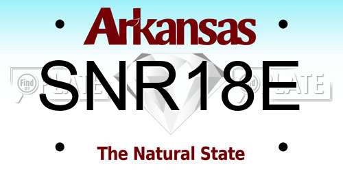 SNR18E Arkansas License Plate