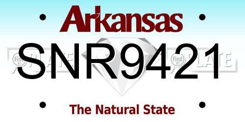SNR9421 Arkansas License Plate