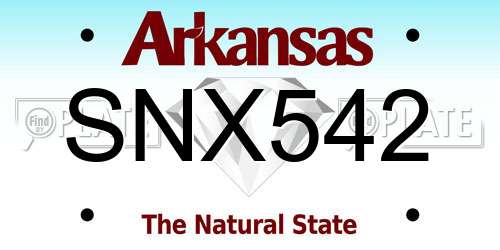 SNX542 Arkansas License Plate