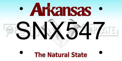 SNX547 Arkansas License Plate