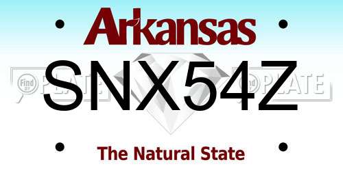 SNX54Z Arkansas License Plate