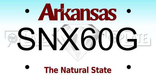 SNX60G Arkansas License Plate