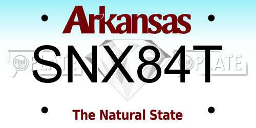 SNX84T Arkansas License Plate