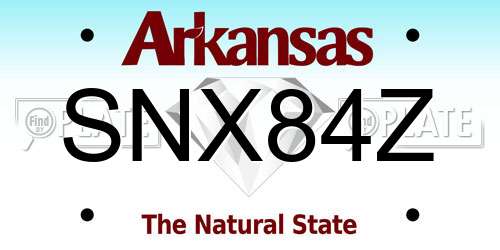 SNX84Z Arkansas License Plate