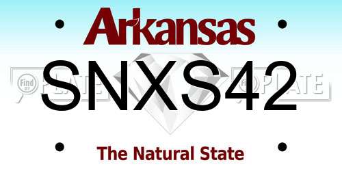 SNXS42 Arkansas License Plate