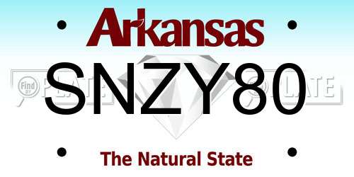 SNZY80 Arkansas License Plate