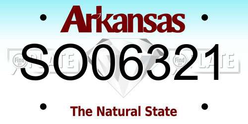 SO06321 Arkansas License Plate