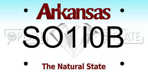 SO1I0B Arkansas License Plate
