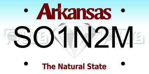 SO1N2M Arkansas License Plate