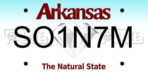 SO1N7M Arkansas License Plate