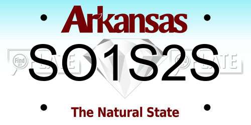 SO1S2S Arkansas License Plate