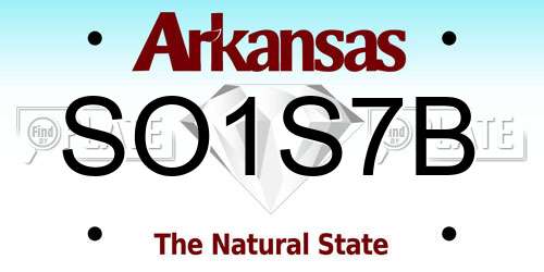 SO1S7B Arkansas License Plate