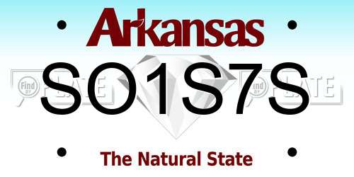 SO1S7S Arkansas License Plate