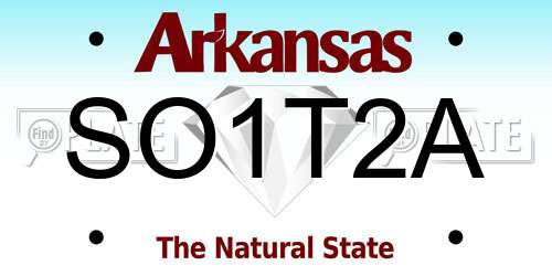 SO1T2A Arkansas License Plate
