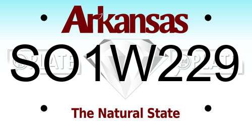 SO1W229 Arkansas License Plate