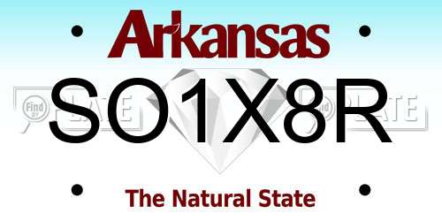 SO1X8R Arkansas License Plate