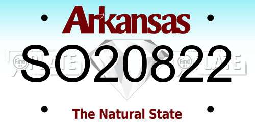 SO20822 Arkansas License Plate
