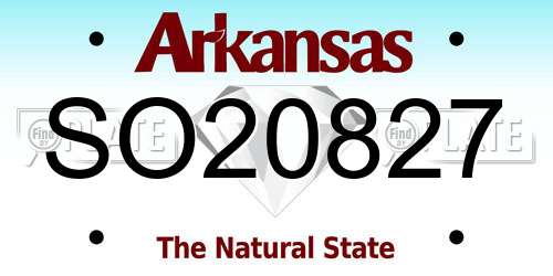SO20827 Arkansas License Plate
